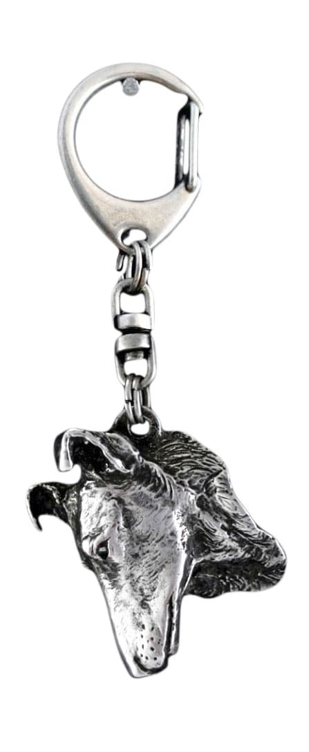 Korthårig skotsk herde, korthårig collie - silverpläterad nyckelring med hund, handväska dekoration, ryggsäckshänge från Art-Dog