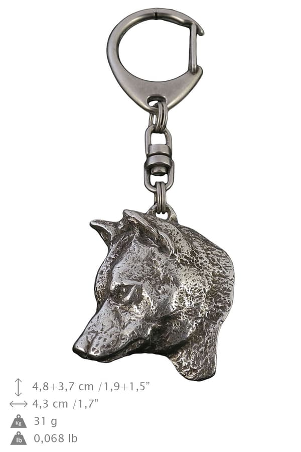 Shiba Inu - hopeoitu avaimenperä koiralla, käsilaukkukoriste, reppuriipus Art-Dogilta