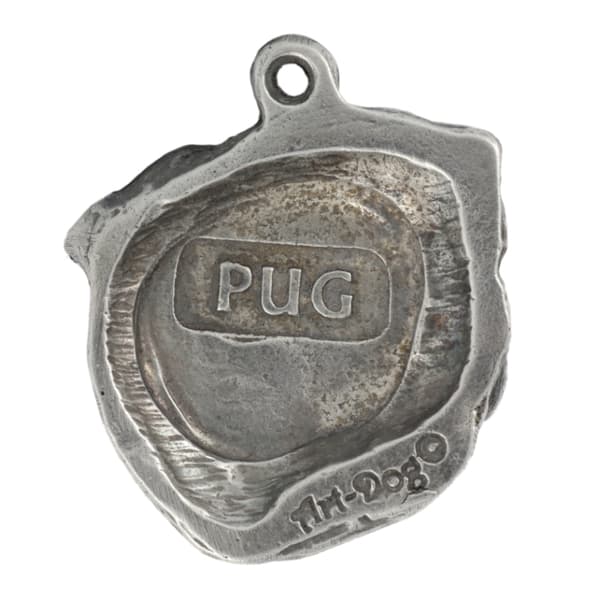 Mops, Mops, Carlin II - silverpläterad nyckelring med hund, handväska dekoration, ryggsäckshänge från Art-Dog