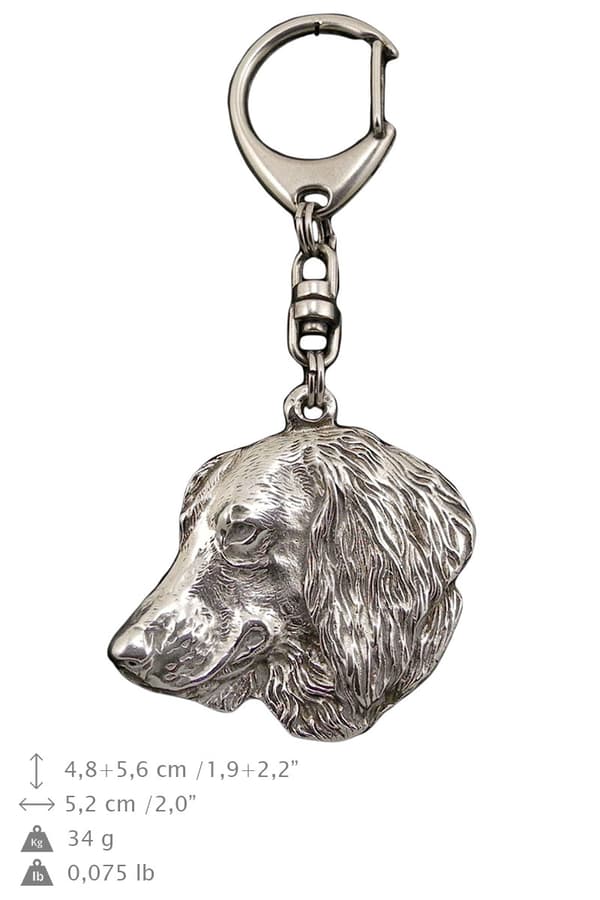 Tax IV - silverpläterad nyckelring med hund, handväska dekoration, ryggsäckshänge från Art-Dog
