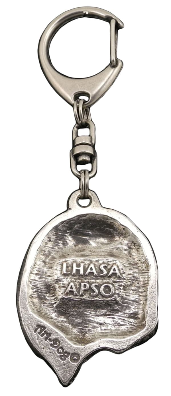 Lhasa Apso - silverpläterad nyckelring med hund, handväska dekoration, ryggsäckshänge från Art-Dog