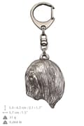 Miniatyrbild 4 av 9: Lhasa Apso - silverpläterad nyckelring med hund, handväska dekoration, ryggsäckshänge från Art-Dog