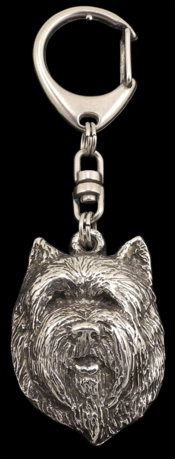 Cairn Terrier II - silverpläterad nyckelring med hund, handväska dekoration, ryggsäckshänge från Art-Dog