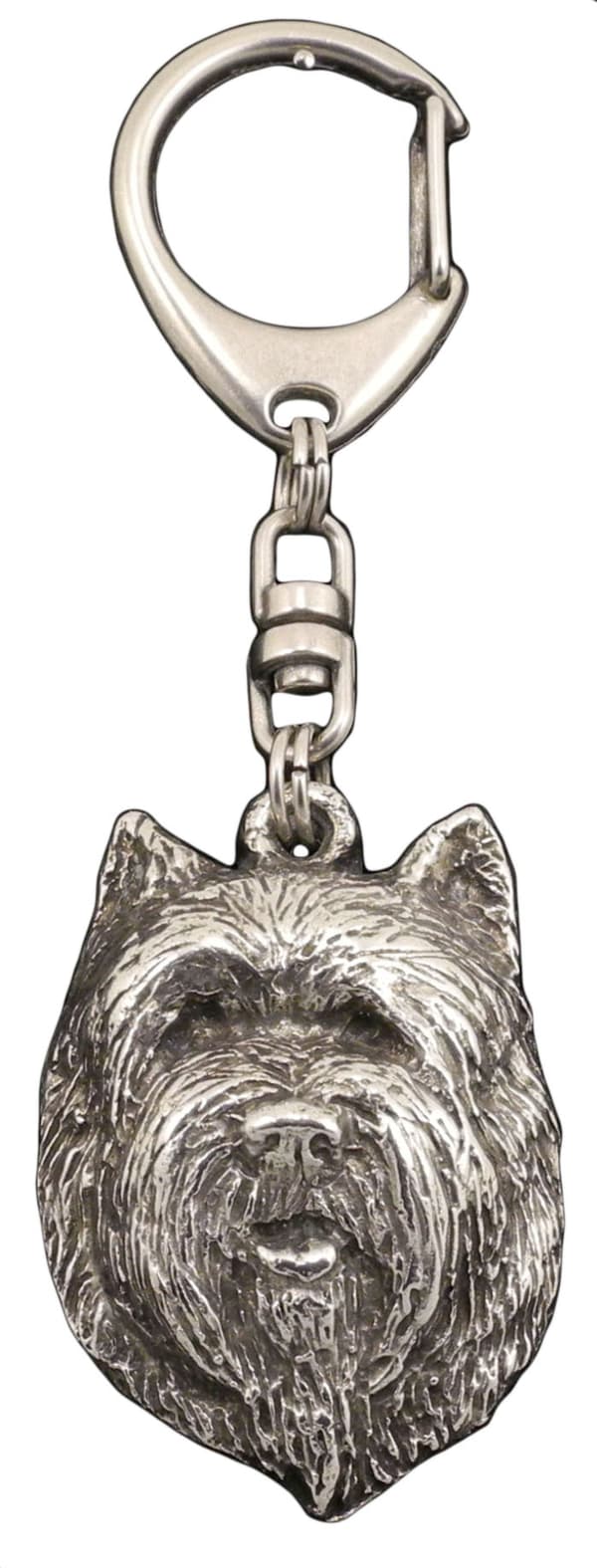 Cairn Terrier II - silverpläterad nyckelring med hund, handväska dekoration, ryggsäckshänge från Art-Dog