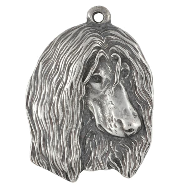 Afghan Hound II - sølvbelagt nøglering med hund, håndtaskedekoration, rygsækvedhæng fra Art-Dog