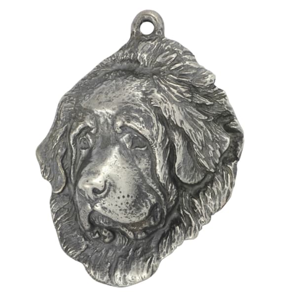 Tibetansk Mastiff, Tibetansk Grand Danois - silverpläterad nyckelring med hund, handväska dekoration, ryggsäckshänge från Art-Dog
