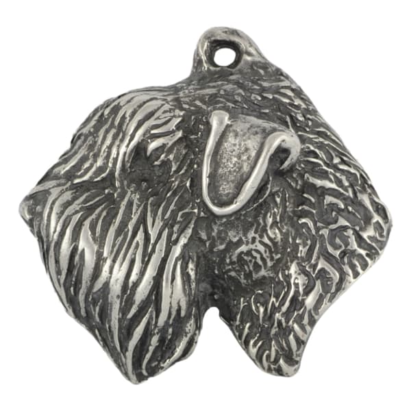 Irländsk mjuk belagd wheaten terrier, Wheaten terrier - silverpläterad nyckelring med hund, handväska dekoration, ryggsäckshänge från Art-Dog