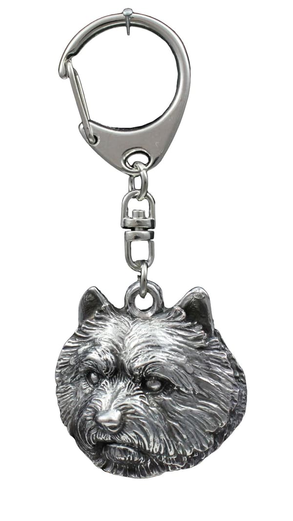 Norwich Terrier - silverpläterad nyckelring med hund, handväska dekoration, ryggsäckshänge från Art-Dog