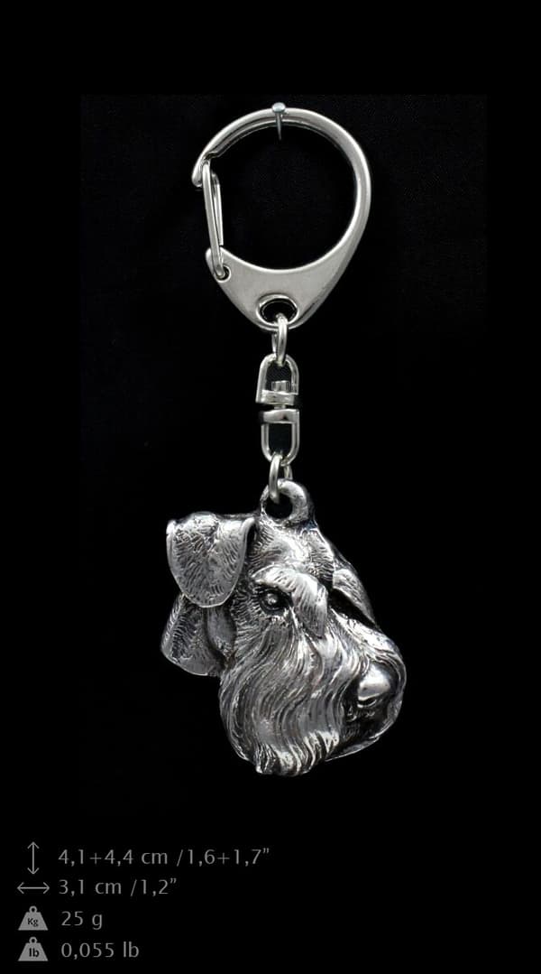 Schnauzer, Schnauzer IV - silverpläterad nyckelring med hund, handväska dekoration, ryggsäckshänge från Art-Dog