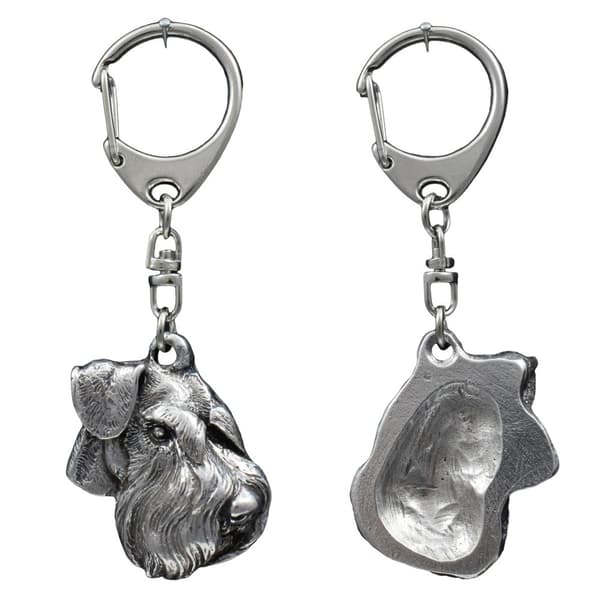 Schnauzer, Schnauzer IV - silverpläterad nyckelring med hund, handväska dekoration, ryggsäckshänge från Art-Dog