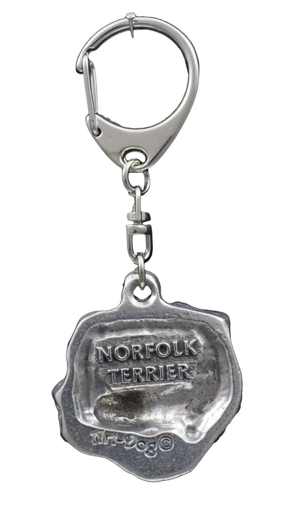 Norfolk Terrier - silverpläterad nyckelring med hund, handväska dekoration, ryggsäckshänge från Art-Dog