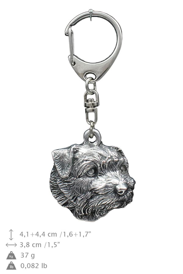 Norfolk Terrier - silverpläterad nyckelring med hund, handväska dekoration, ryggsäckshänge från Art-Dog