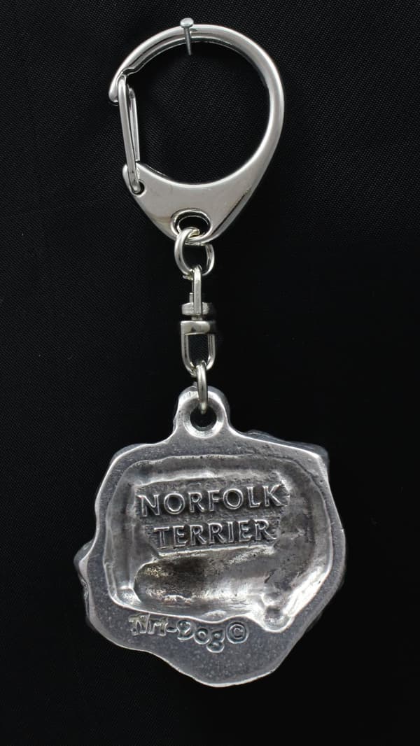 Norfolk Terrier - silverpläterad nyckelring med hund, handväska dekoration, ryggsäckshänge från Art-Dog