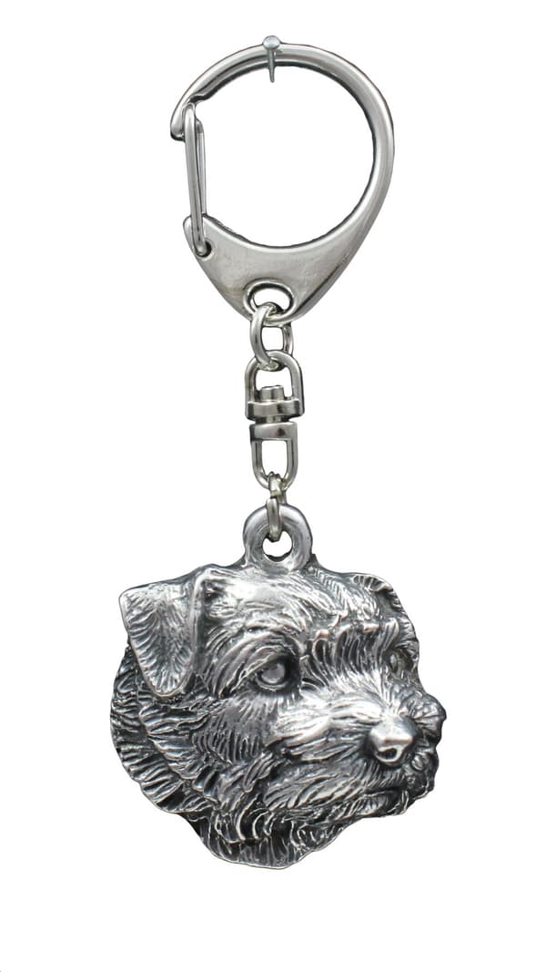 Norfolk Terrier - silverpläterad nyckelring med hund, handväska dekoration, ryggsäckshänge från Art-Dog