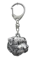 Miniatyrbild 2 av 9: Norfolk Terrier - silverpläterad nyckelring med hund, handväska dekoration, ryggsäckshänge från Art-Dog