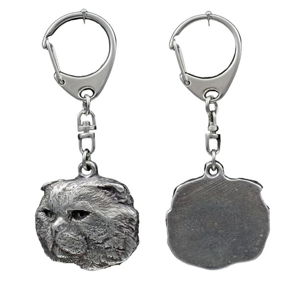 Cat - silverpläterad nyckelring med katt, handväska dekoration, ryggsäckshänge från Art-Dog II