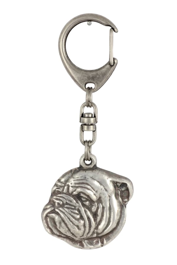 Englantibulldoggi, Bulldog III - hopeoitu avaimenperä koiralla, käsilaukun koristelu, reppuriipus Art-Dogilta