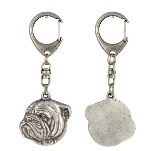 Englantibulldoggi, Bulldog III - hopeoitu avaimenperä koiralla, käsilaukun koristelu, reppuriipus Art-Dogilta