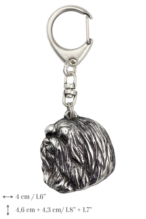 Havanese, Havanese - forsølvet nøglering med hund, håndtaskedekoration, rygsækvedhæng fra Art-Dog