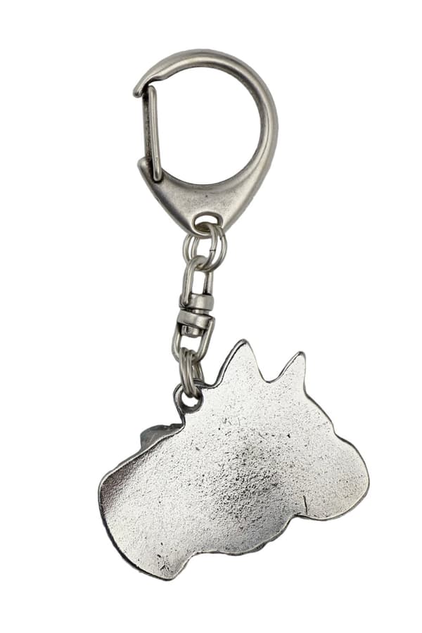 Boxer, Boxer IV - silverpläterad nyckelring med hund, handväska dekoration, ryggsäckshänge från Art-Dog