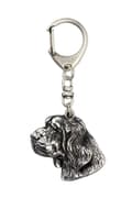 Pikkukuva 2 / 4: Clumber Spaniel I - hopeoitu avaimenperä koiralla, käsilaukun koristelu, reppuriipus Art-Dogilta