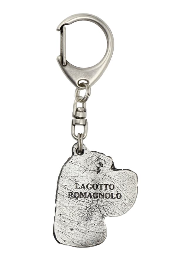 Lagotto Romagnolo - silverpläterad nyckelring med hund, handväska dekoration, ryggsäckshänge från Art-Dog