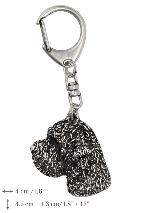 Lagotto Romagnolo - silverpläterad nyckelring med hund, handväska dekoration, ryggsäckshänge från Art-Dog