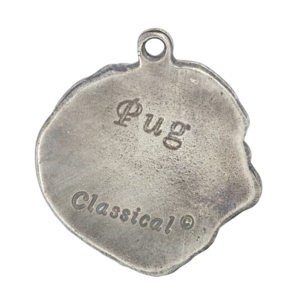 Mops, Mops, Carlin I - silverpläterad hundnyckelring, handväska dekoration, ryggsäckshänge från Art-Dog