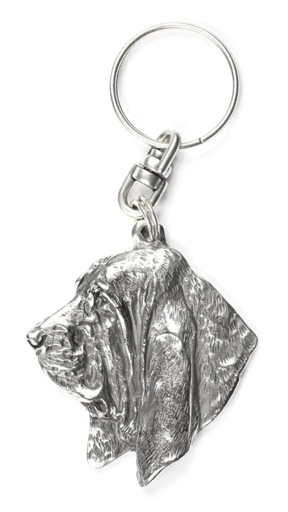 Basset Hound I - silverpläterad hundnyckelring, handväska dekoration, ryggsäckshänge från Art-Dog