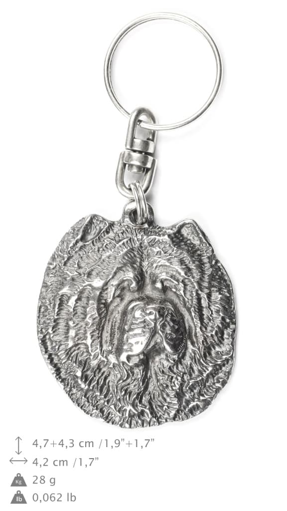 Chow Chow - silverpläterad hundnyckelring, handväska dekoration, ryggsäckshänge från Art-Dog