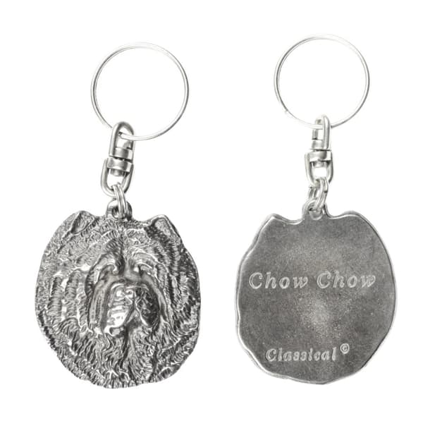 Chow Chow - silverpläterad hundnyckelring, handväska dekoration, ryggsäckshänge från Art-Dog