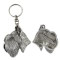 Miniatyrbild 1 av 5: Schnauzer, Schnauzer - silverpläterad hundnyckelring, handväska dekoration, ryggsäckshänge från Art-Dog