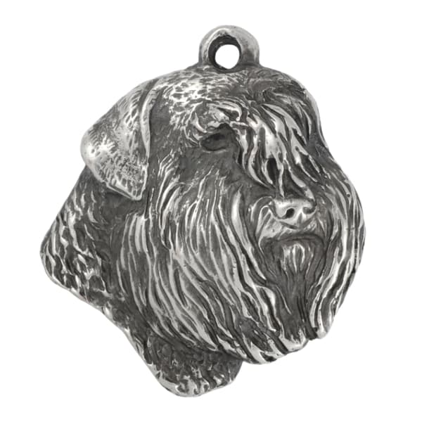 Bouvier des Flandres - silverpläterad hundnyckelring, handväska dekoration, ryggsäckshänge från Art-Dog