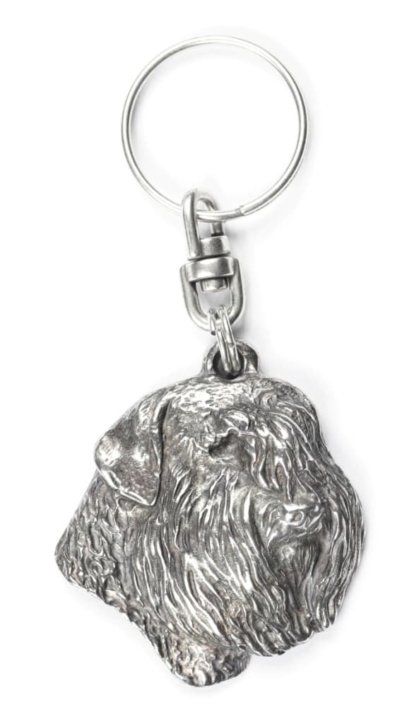 Bouvier des Flandres - silverpläterad hundnyckelring, handväska dekoration, ryggsäckshänge från Art-Dog