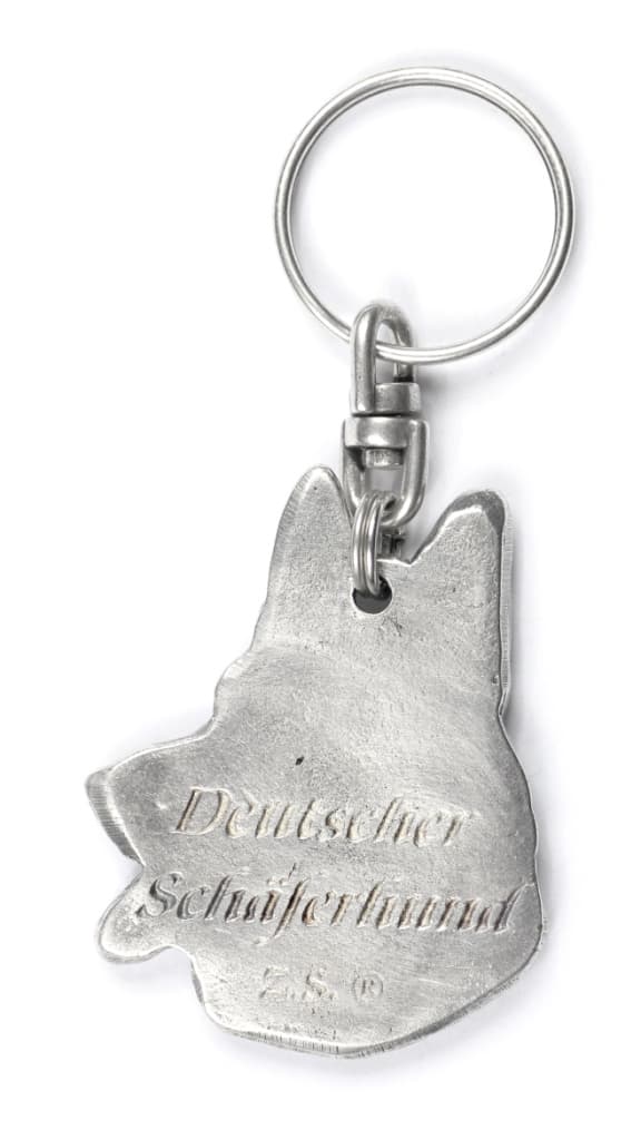 Schäfer, Alsace - silverpläterad hundnyckelring, handväska dekoration, ryggsäckshänge från Art-Dog