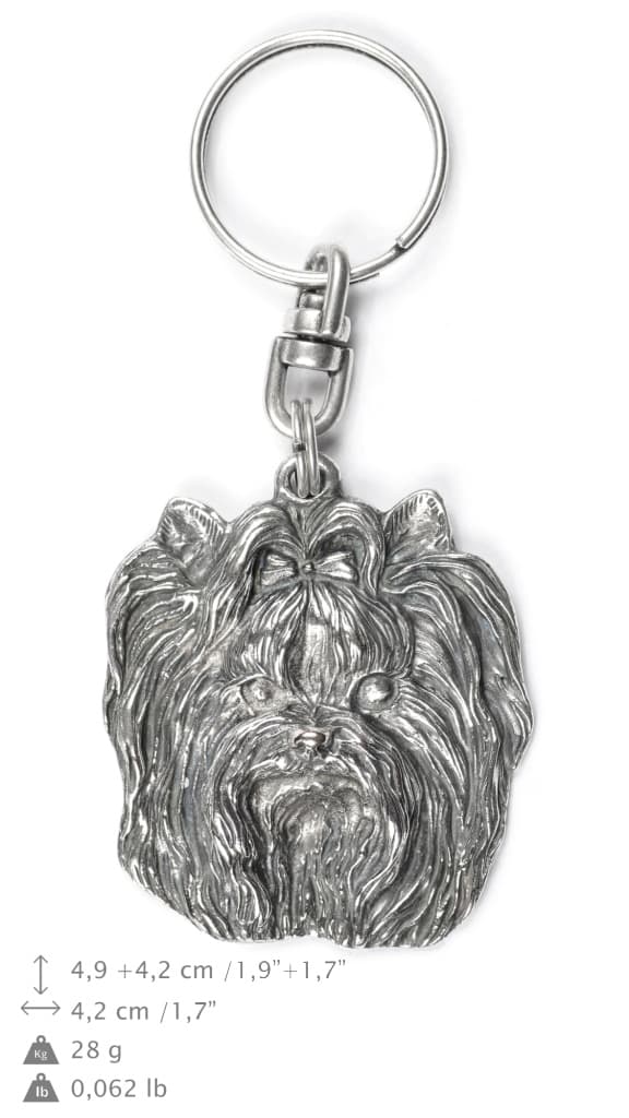 Yorkshire Terrier, York, York, Yorkie I - silverpläterad hundnyckelring, handväska dekoration, ryggsäckshänge från Art-Dog
