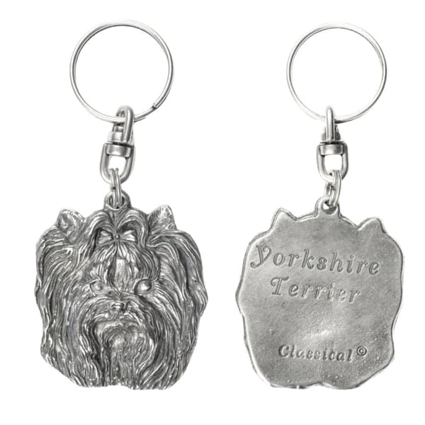 Yorkshire Terrier, York, York, Yorkie I - silverpläterad hundnyckelring, handväska dekoration, ryggsäckshänge från Art-Dog