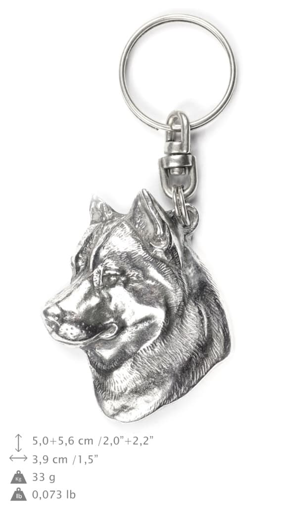 Siberian Husky, Siberian Husky - silverpläterad nyckelring med hund, handväska dekoration, ryggsäckshänge från Art-Dog