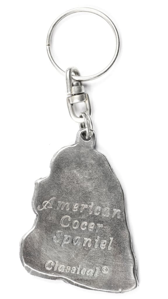 American Cocker Spaniel - silverpläterad hundnyckelring, handväska dekoration, ryggsäckshänge från Art-Dog