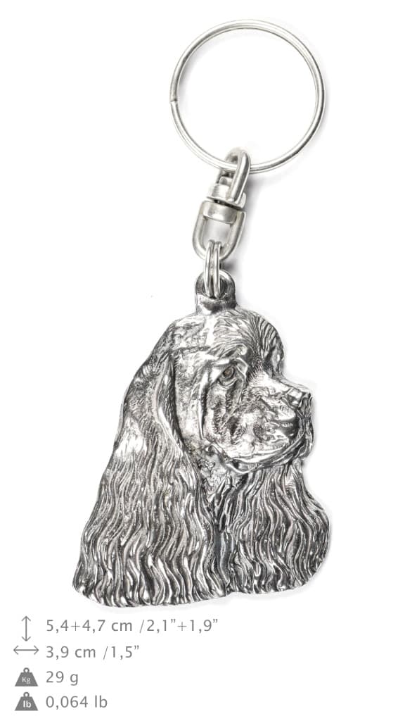 American Cocker Spaniel - silverpläterad hundnyckelring, handväska dekoration, ryggsäckshänge från Art-Dog