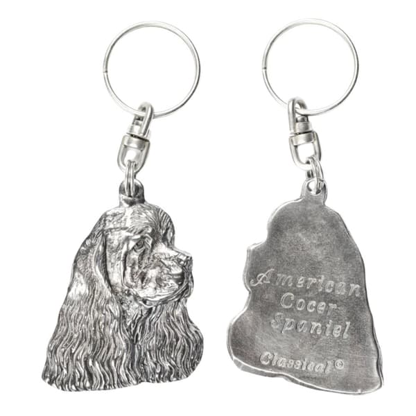 American Cocker Spaniel - silverpläterad hundnyckelring, handväska dekoration, ryggsäckshänge från Art-Dog