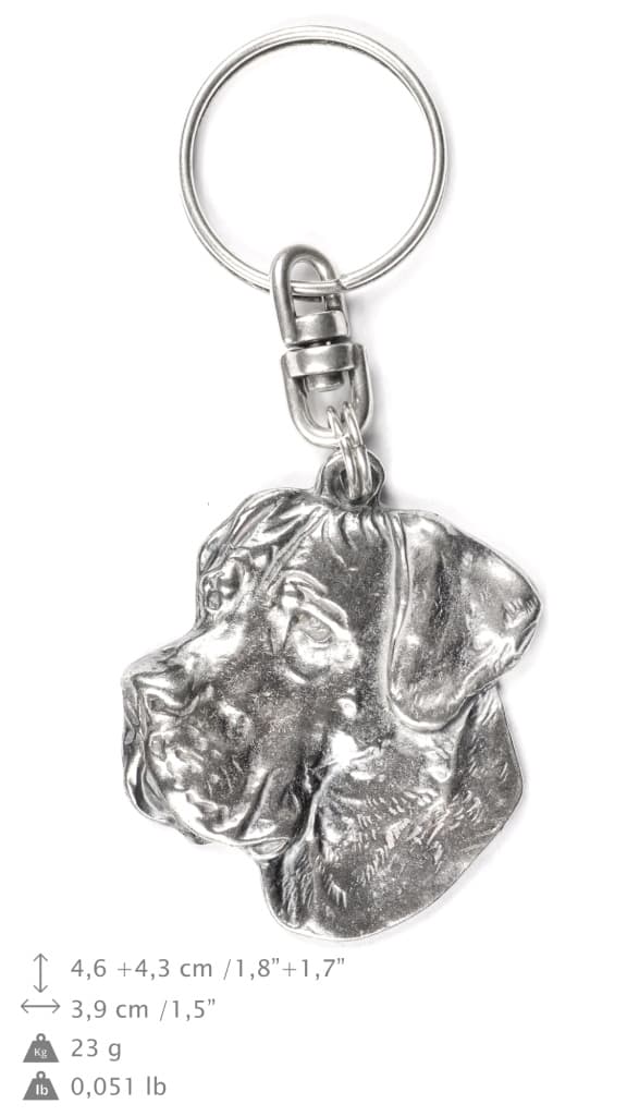 Great Dane II - silverpläterad hundnyckelring, handväska dekoration, ryggsäckshänge från Art-Dog