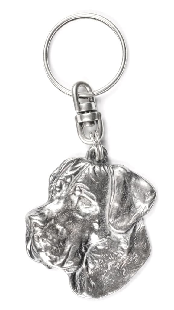 Great Dane II - silverpläterad hundnyckelring, handväska dekoration, ryggsäckshänge från Art-Dog
