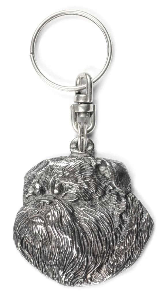 Brysselin griffon, Griffon bruxellois I - hopeoitu avaimenperä koiralla, käsilaukun koristelu, reppuriipus Art-Dog