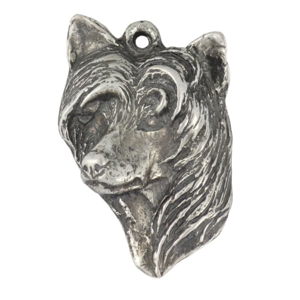 Chinese Crested Dog - silverpläterad hundnyckelring, handväska dekoration, ryggsäckshänge från Art-Dog