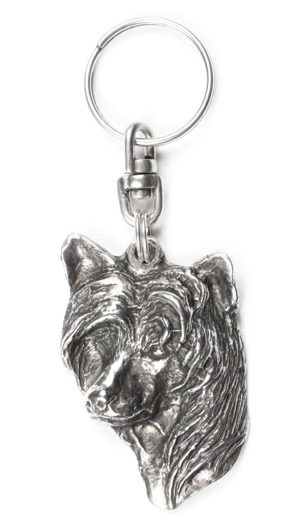 Chinese Crested Dog - silverpläterad hundnyckelring, handväska dekoration, ryggsäckshänge från Art-Dog