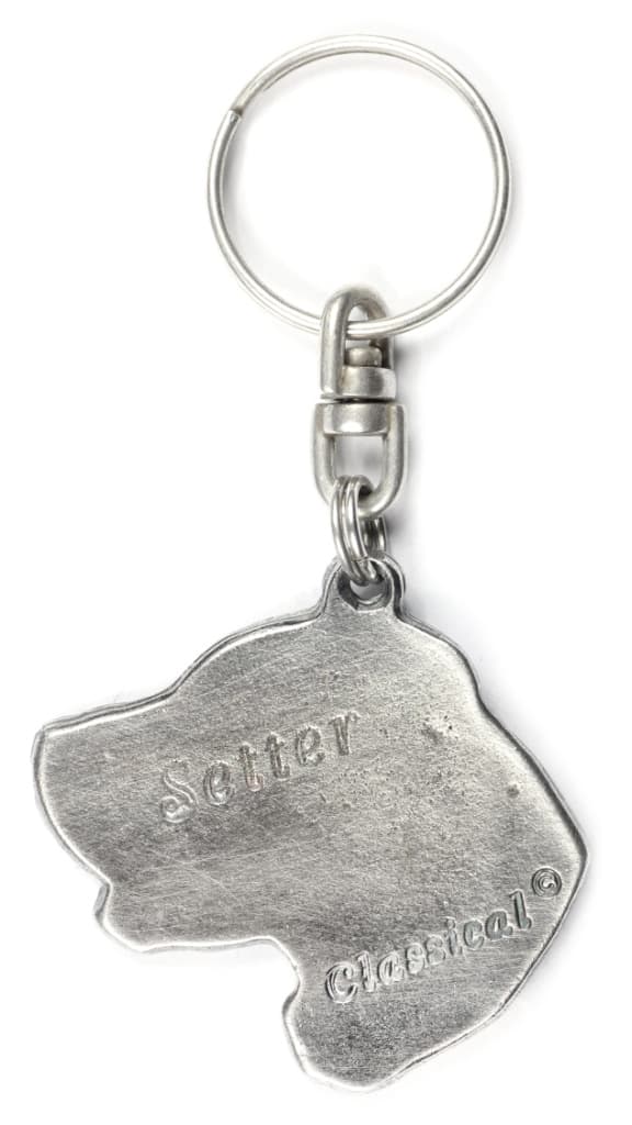 Engelsk setter, Laverack - silverpläterad hundnyckelring, handväska dekoration, ryggsäckshänge från Art-Dog