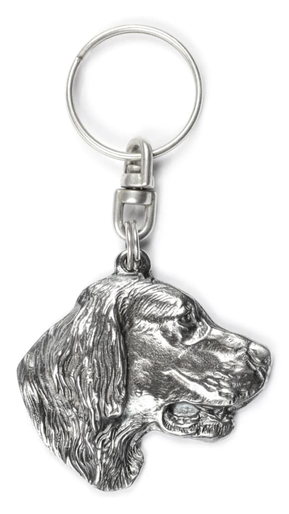 Engelsk setter, Laverack - silverpläterad hundnyckelring, handväska dekoration, ryggsäckshänge från Art-Dog