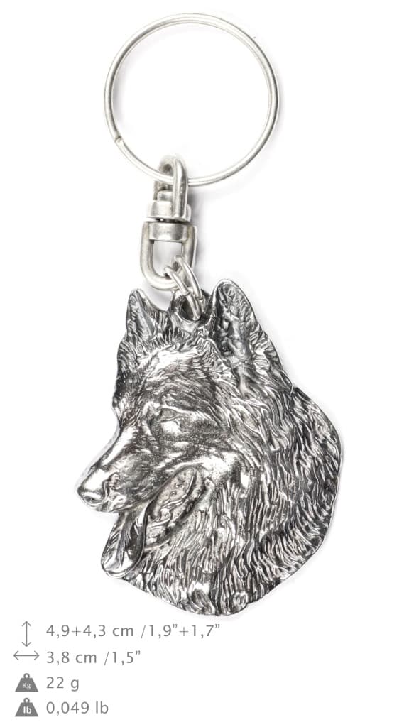 Belgian Shepherd Dog, Belgian Mountain Dog - silverpläterad hundnyckelring, handväska dekoration, ryggsäckshänge från Art-Dog