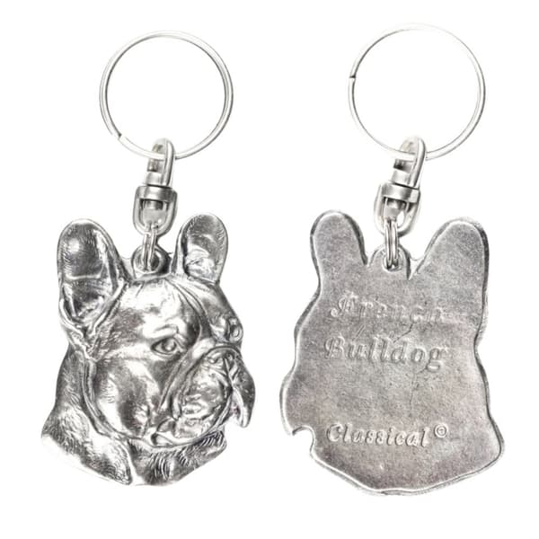 French bulldog I - silverpläterad hundnyckelring, handväska dekoration, ryggsäckshänge från Art-Dog
